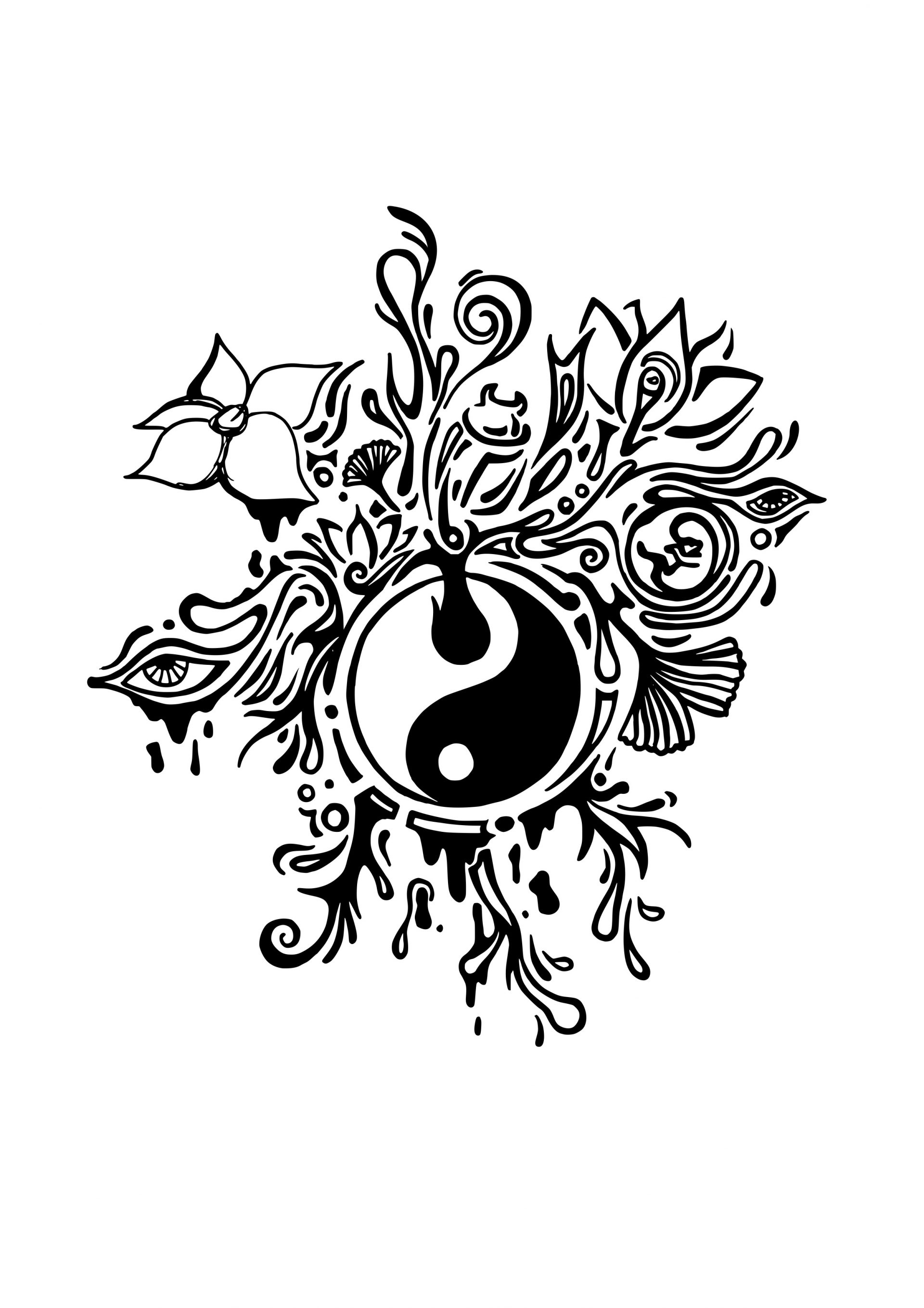 Yin Yang Tattoo Erweiterung, Vorlage Hans From Space