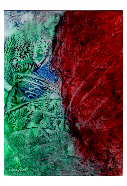 Red Green Abstract Art