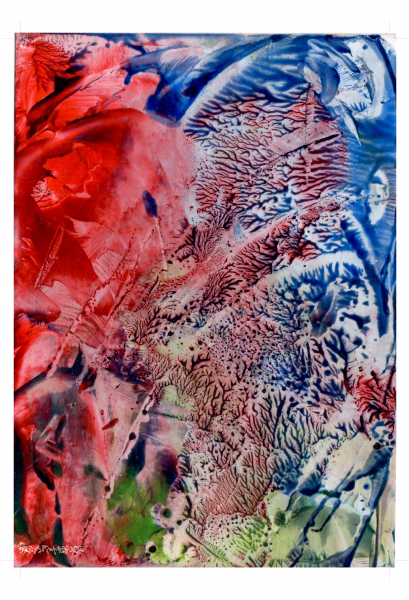 Red Blue Adern Abstract